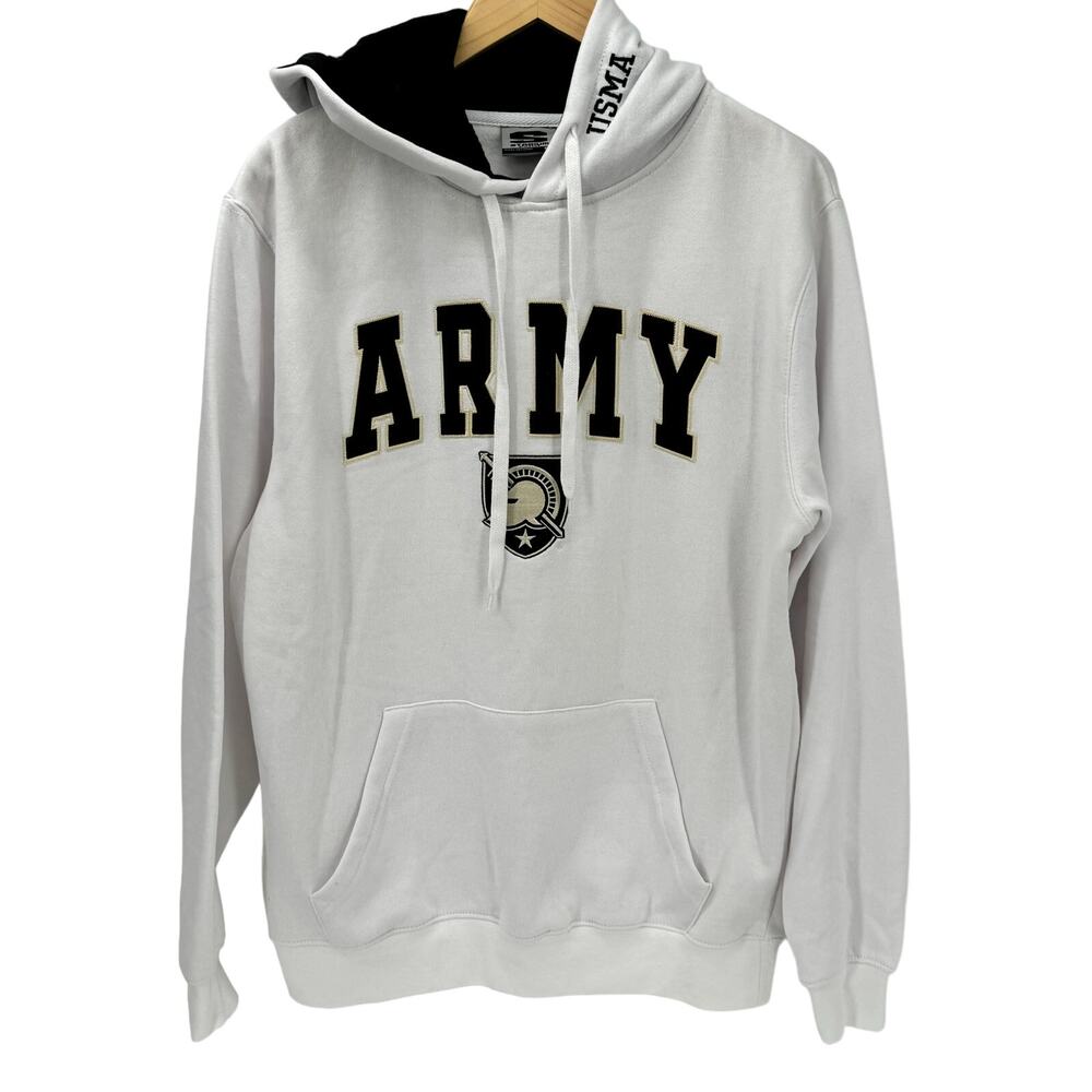 Army USMA Hoodie Mens Medium White Black Knights Pullover Stadium Athletics‎